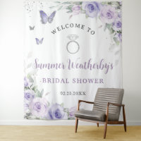 Bienvenida a la Ducha de Novia Floral Lila Púrpura