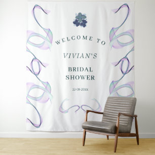 Tapiz Bienvenida a la ducha marital floral Purple Faith