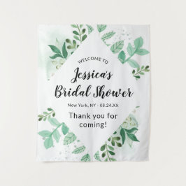 Tapiz Bienvenida a la ducha nupcial de menta botánica co
