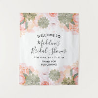 Bienvenida a la ducha nupcial floral de melocotón 