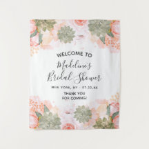 Bienvenida a la ducha nupcial floral de melocotón 