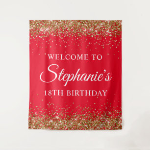 Tapiz Bienvenida a la fiesta de cumpleaños 18 del Purpur