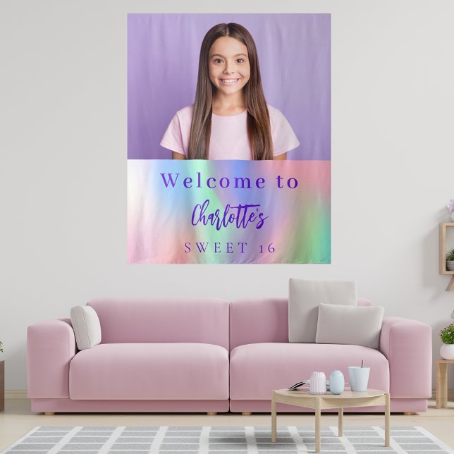 Tapiz Bienvenida a los fiestas de Sweet 16, personalizad (Subido por el creador)