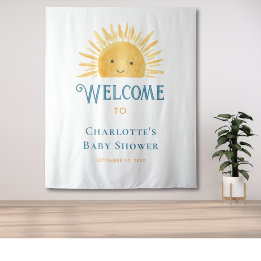 Tapiz Bienvenida al Baby Shower Boho Sun Sunshine