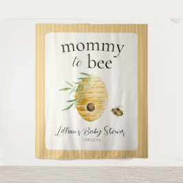 Tapiz Bienvenida al Baby Shower de Mommy To Bee Colmena 