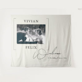 Tapiz Bienvenida al Boda de fotos con estilo de época