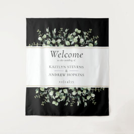 Tapiz Bienvenida al Boda Eucalyptus Negro