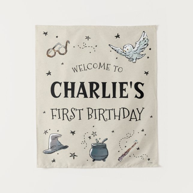 Tapiz Bienvenida al primer cumpleaños de Harry Potter (Anverso)
