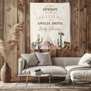 Tapiz Bienvenida Baby Shower a un niño pequeño y salvaje