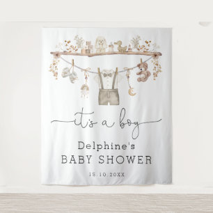 Tapiz Bienvenida Baby Shower del niño pequeño Boho