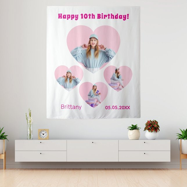 Tapiz Bienvenida chica de collage de fotos de cumpleaños (Subido por el creador)