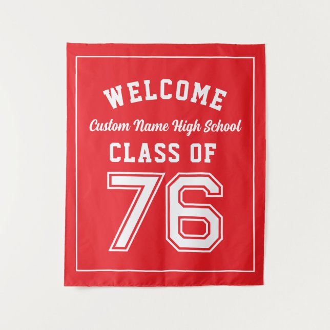 Tapiz Bienvenida Clase de 1976, Decoración para Fiesta d (Anverso)