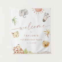 Bienvenida de cumpleaños de animales de la jungla
