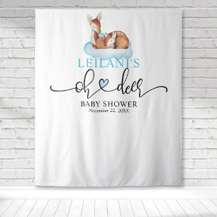 Tapiz Bienvenida Oh Deer Baby Shower Blue Cloud