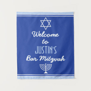 Tapiz Bienvenida personalizada para Bar Mitzvah