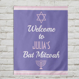 Tapiz Bienvenida personalizada para Bat Mitzvah
