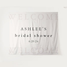 Tapiz Bienvenida tipografía taupe y negro para despedida