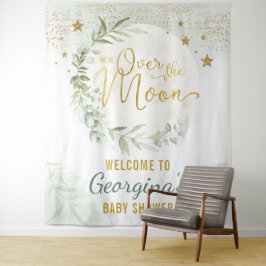 Tapiz Bienvenida vegetación dorada para baby shower de O