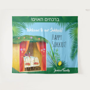Tapiz ¡Bienvenido a nuestra Sukkah! Fiesta del Festival
