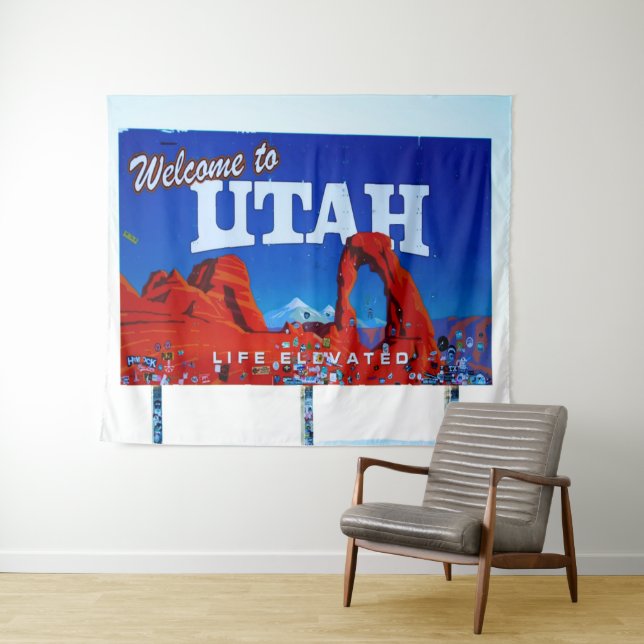 Tapiz Bienvenido a Utah Sign (In situ (horizontal))