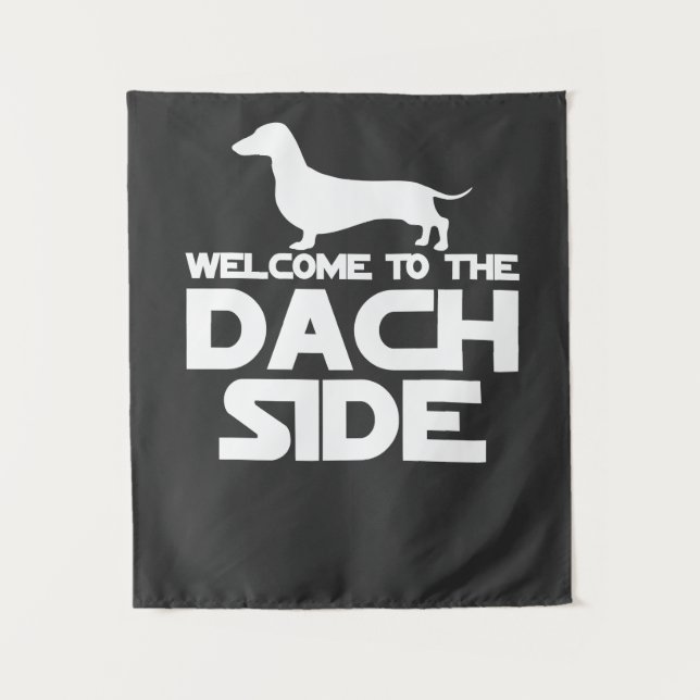 Tapiz Bienvenido Al Lado De Dachshund (Anverso)