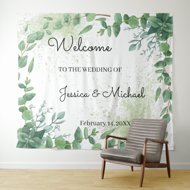 Tapiz Bienvenido Boda Eucalyptus Tapestry (In situ (horizontal))