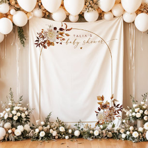 Tapiz Bienvenidos a Baby Shower al Arco de Terracota Boh