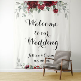 Tapiz Bienvenidos a nuestra boda de Eucalipto de Plata d