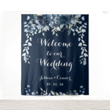 Bienvenidos a Nuestra Boda Navy Azul Polvoriento E