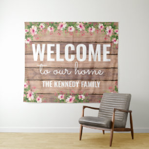 Tapiz Bienvenidos A Nuestro Hogar Personalizado