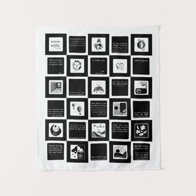 Tapiz "Bienvenidos al mundo" por Beck Haga High-Contrast (Anverso)