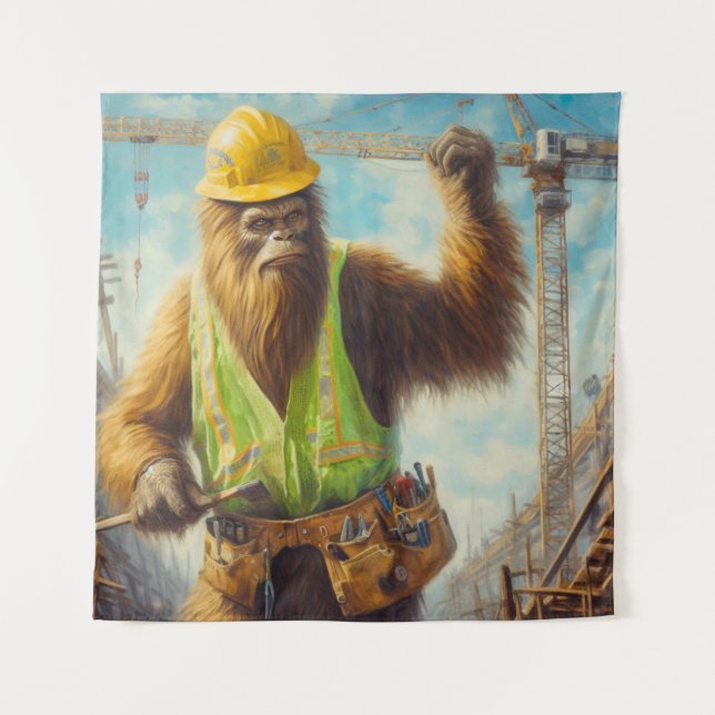 Tapiz Bigfoot el trabajador de la construcción (Anverso)