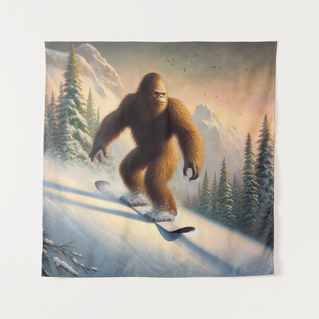 Tapiz Bigfoot Snowboarding (Anverso)