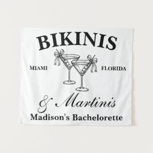 Tapiz Bikinis Personalizados y Martinis para Despedida d