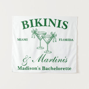 Tapiz Bikinis y Martinis Personalizados para Despedida d