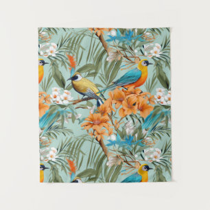 Tapiz Birds Chinoiserie Mint Naranja