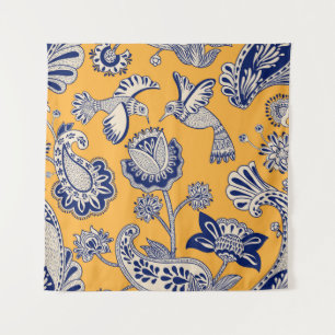 Tapiz Birds Paisley Flowers Vintage Pattern