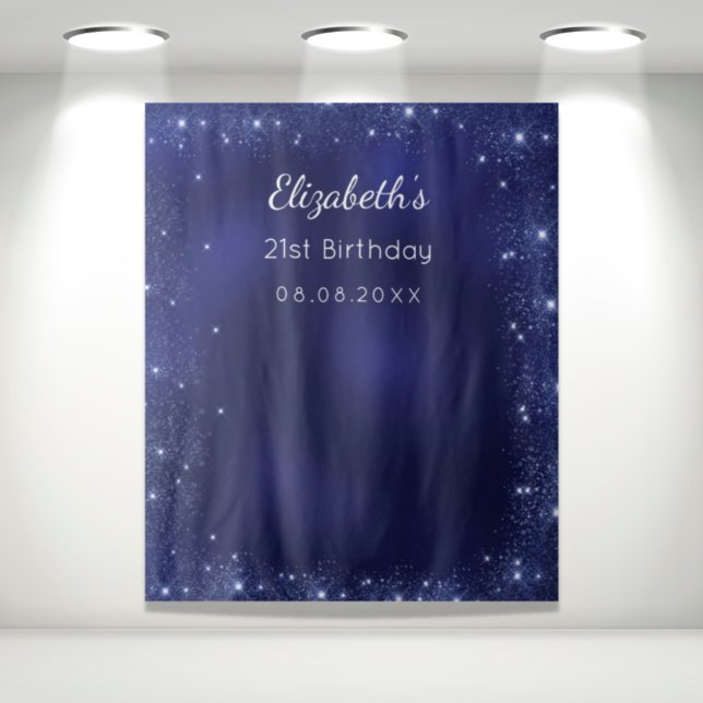 Tapiz Birthday party blue glitter dust photo backdrop (Subido por el creador)