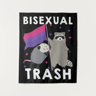 Tapiz Bisexual Trash Gay Pride Rainbow LGBT Raccoon