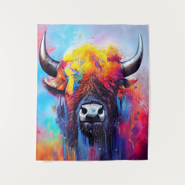 Tapiz Bison Animal Discovery Adventure Nature Planet (Anverso)