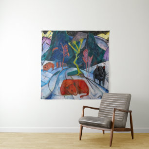 Tapiz Bison in Winter   Franz Marc