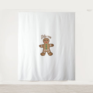 Tapiz Bite Me Gingerbread Funny Cookie Navidades Gracias