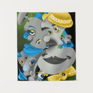 Tapiz Bits y piezas - Arte de jigsaw surrealista