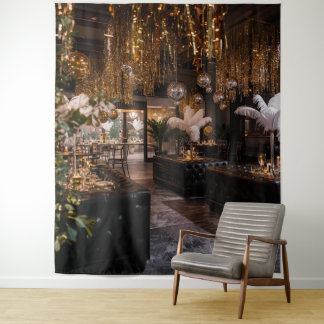 Tapiz Black and Gold Art Deco Back Drop