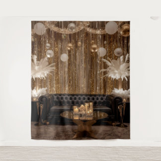Tapiz Black and Gold Art Deco Back Drop Great Gatsby