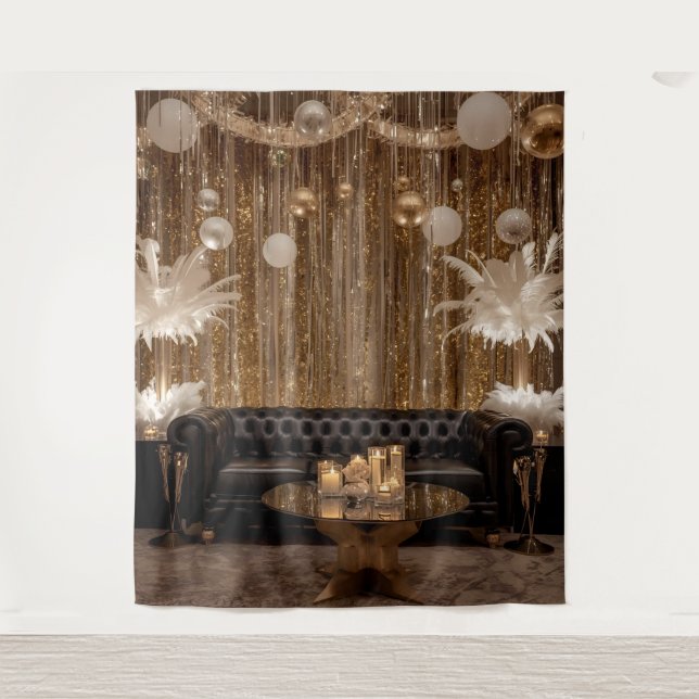 Tapiz Black and Gold Art Deco Back Drop Great Gatsby (Anverso)