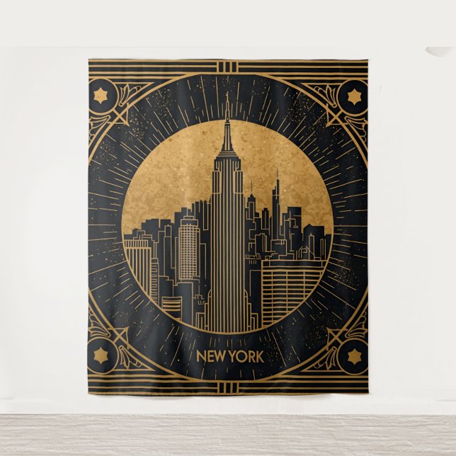 Tapiz Black and Gold Art Deco Backdrop (Anverso)