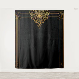 Tapiz Black and Gold Art Deco Backdrop