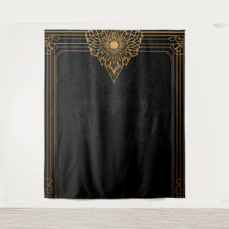Tapiz Black and Gold Art Deco Backdrop