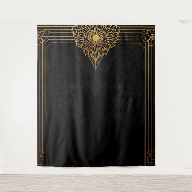 Tapiz Black and Gold Art Deco Backdrop (Anverso)